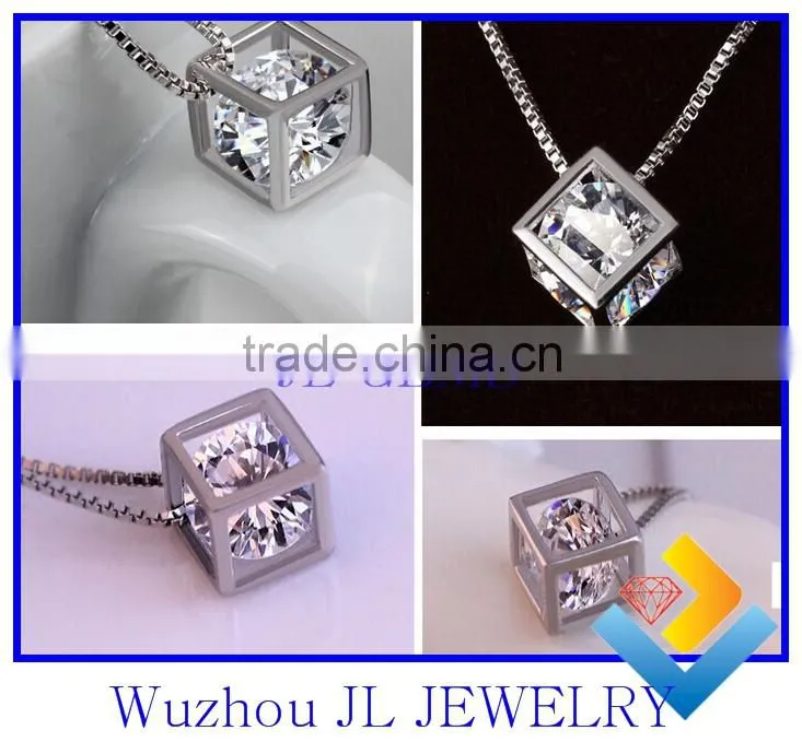 New products for lovers & girl and women love of window diamond 925 silver necklace