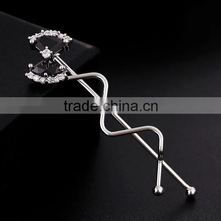 Elegant Fashion Bowknot Zircon Barrette Lady Classic Crystal Hair Lasting Shine