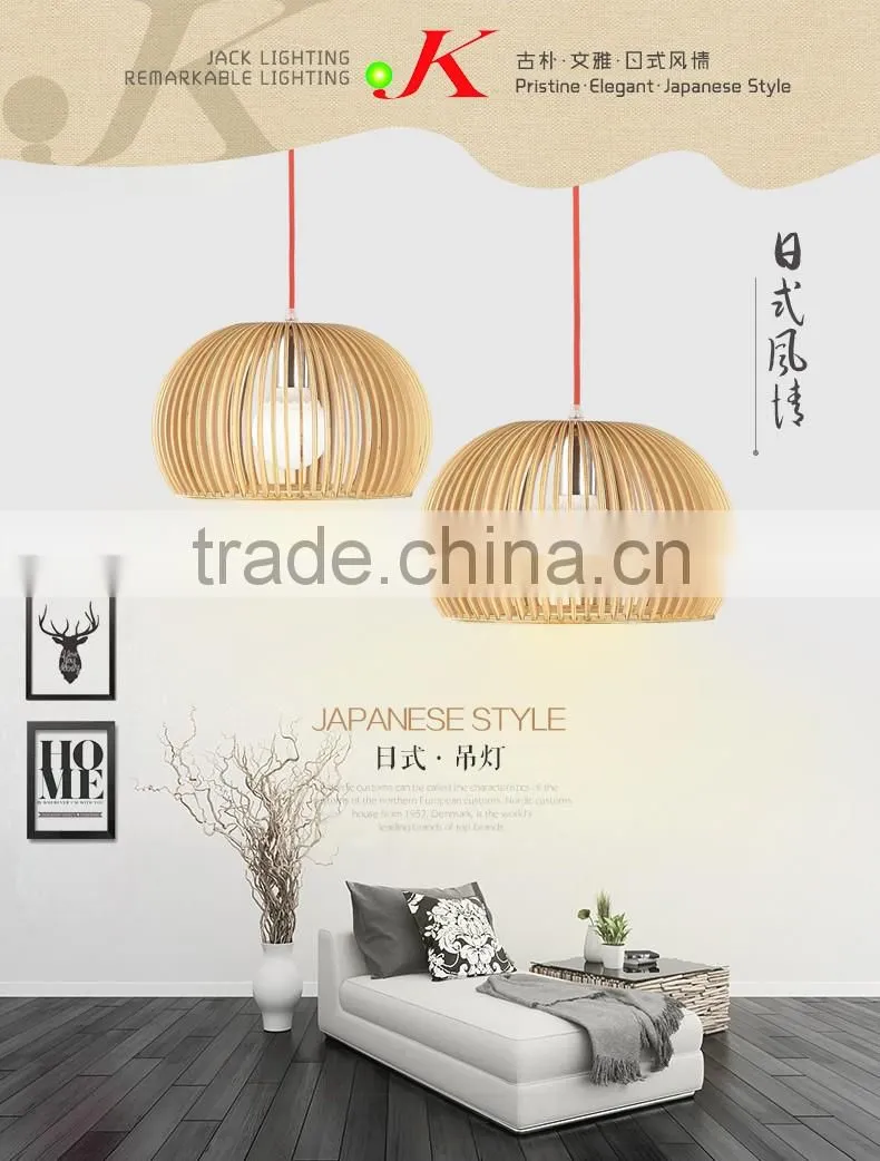 2016 New Wood Caged Round Design LED Pendant lights JK-8005B-01 Wood Pendant Light Round Led Pendant Light