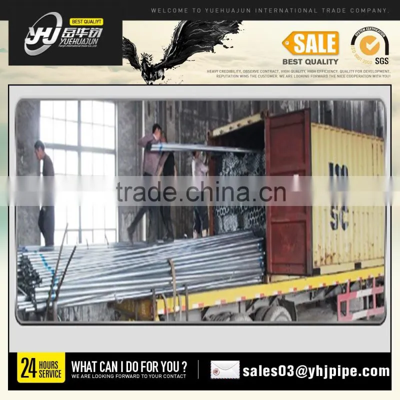 hot selling galvanized steel pipe thread ends and with coupling