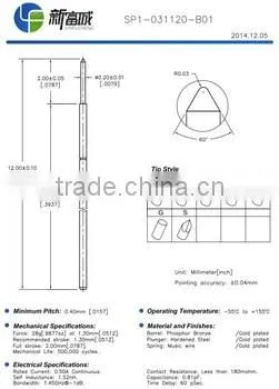 High current spring test probe pin ,PCB contact probe pin