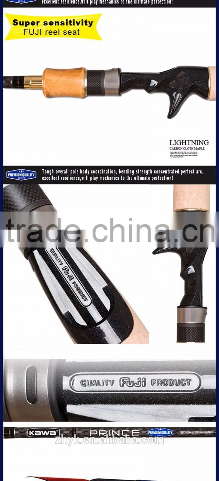 2016 newest Kawa Princess C662 carbon fiber fishing rods