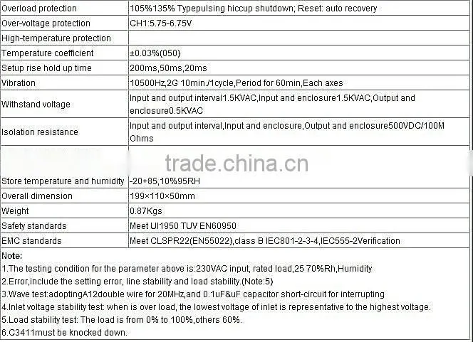 CE Approval D-200B 5V 10A 24V 6A switching power supply 5V 10A 24V 6A