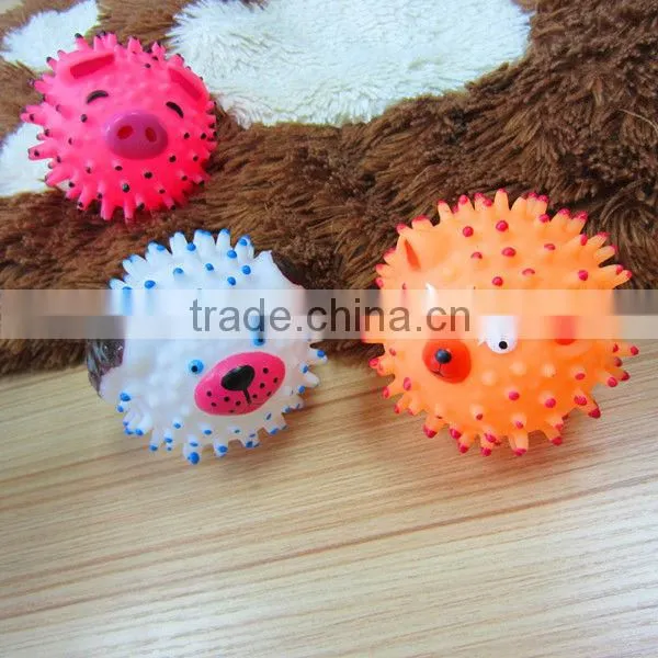 vinyl toy-8.5cm pink pig spikey ball