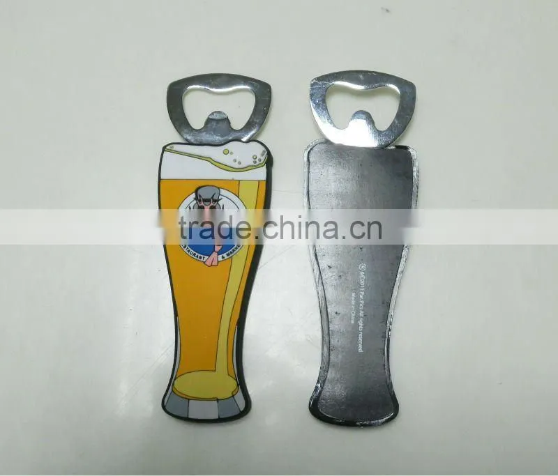 Custom made soft pvc opener / rubber opener / rubber bottle opener with magnet