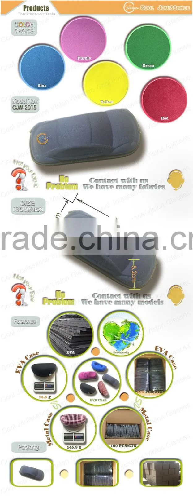 Custom high quality cheap price eyewear modern glasses case for children