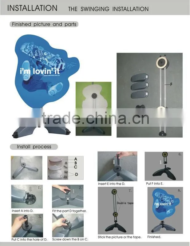 Economical Good quality Supermarket Hang banner swing flag banner stand