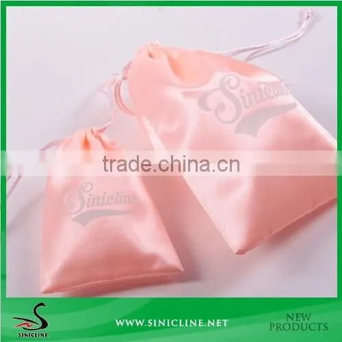 Sinicline factory directly pink satin drawstring pouch