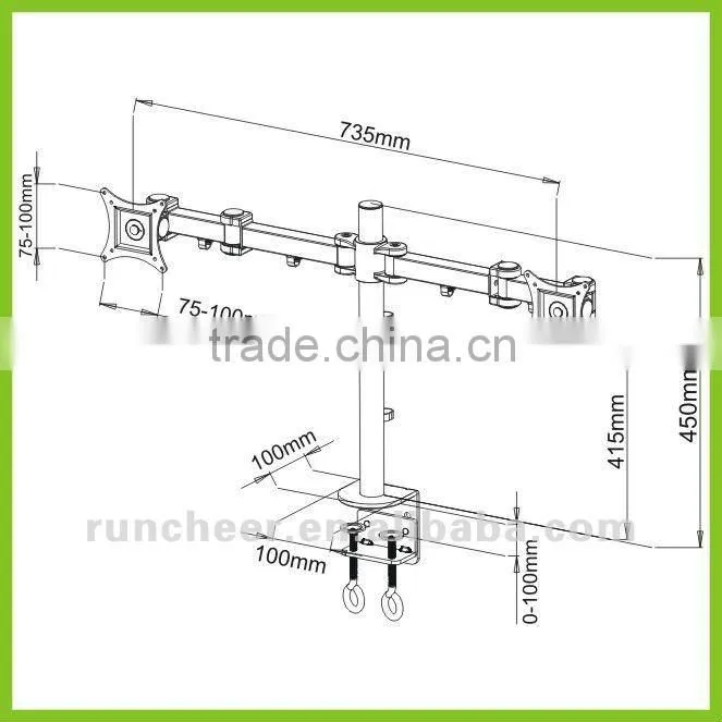LCD Monitor Display Desktop Arm for Double Monitor Screen