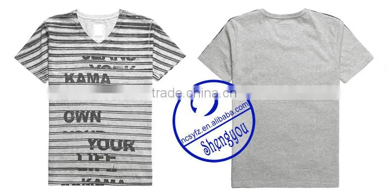 custom 2015 new design mens v-neck full print t shirts wholesale china