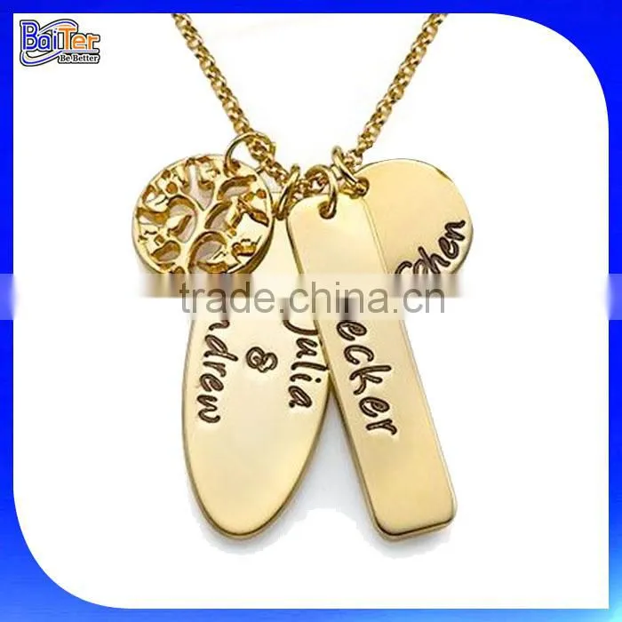 Custom Made Metal Rectangle Dog Tag/Engraved Blank Personalized Stainless Steel Rectangle Dog Tag Necklace