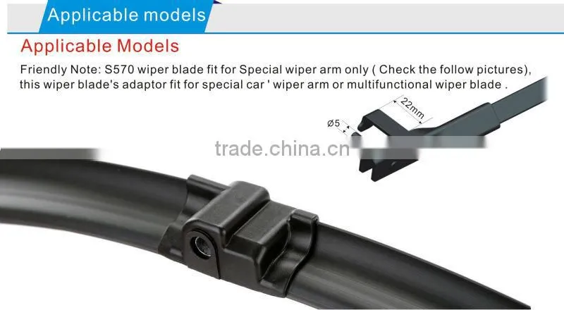 S570 Side Pin 5*22mm Wiper Arm Car Parts Rubber Refill E240 Windscreen Soft Wiper Blade