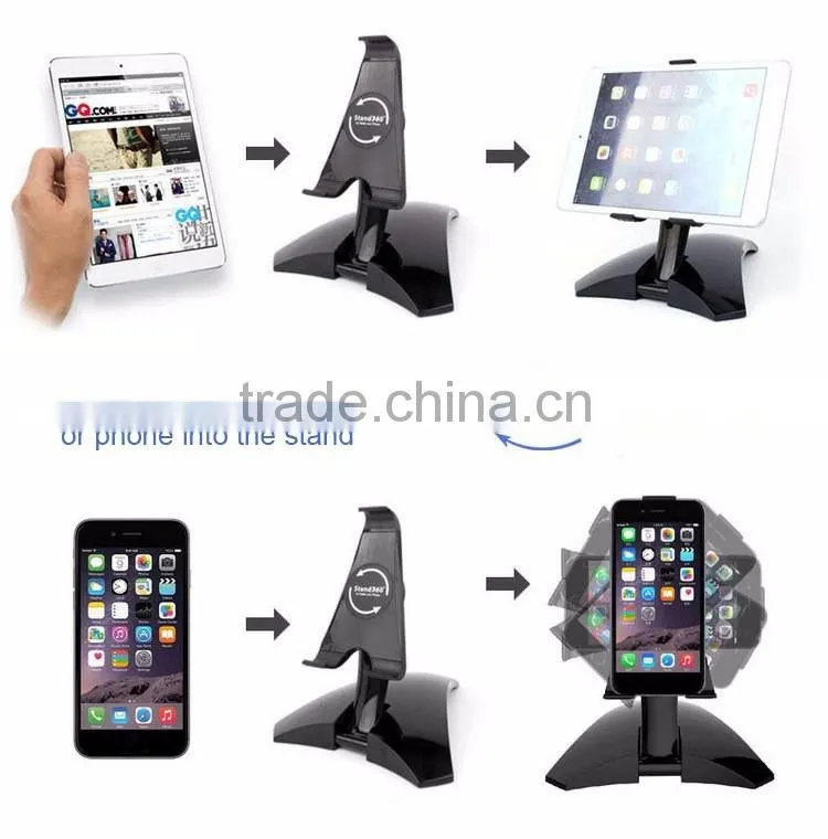Universal 360 degree rotating tablet holder