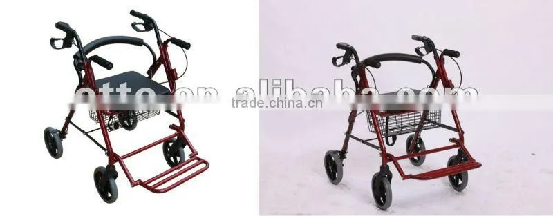 Aluminum folding disabled walker rollator