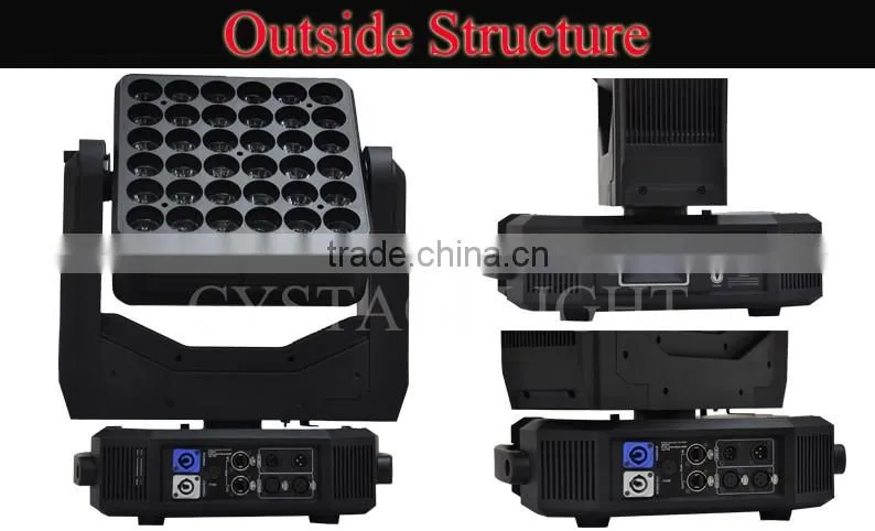 36X12W RGBW 4 IN 1 LED Wash Moving Head Matrix Light