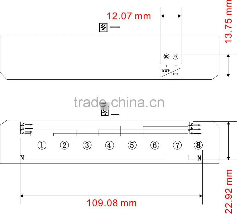 Three phase three wire Din-rail watt meter