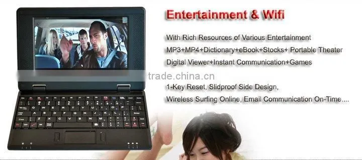 7inch Mini gift Laptop with Android 4.2 512MB/4GB with Wifi webcam haier laptop