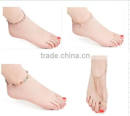 Factory direct New Design Multi-colored Crystal Evil Eye Barefoot Sandal Anklet