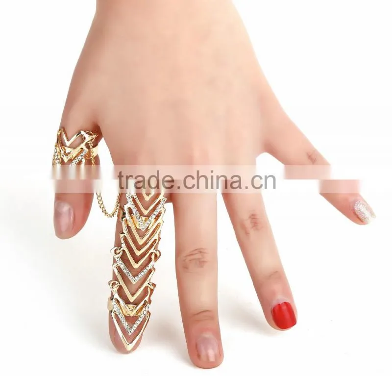 New Rings Multiple Finger Stack Knuckle Band Crystal Set Womens Fashion Jewelry