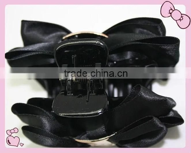 Fashion black hair bow hair claw clip(approved by BV)