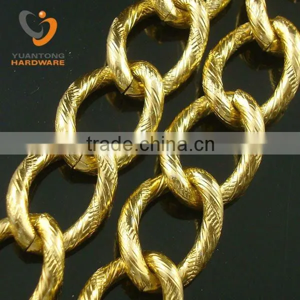 3.4-3.6mm Fashion aluminum chains curb shape with net pattern