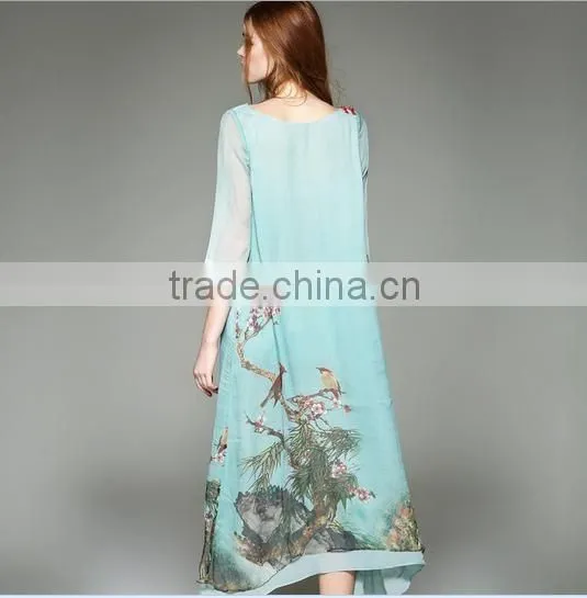 High Quality Women Silk Dress For Printing Fine
