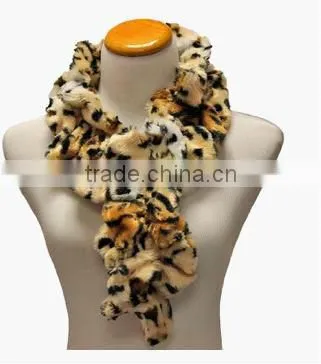 Tiger Animal Print Plush Faux Fur Neck Warmer Scarf