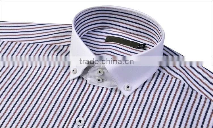 Vertical stripe cotton twill fashion men dress shirt