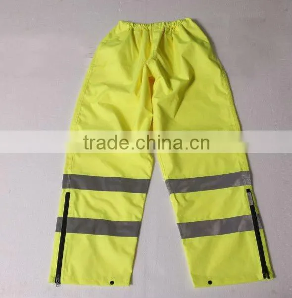 Yellow reflectitive material workwear pants