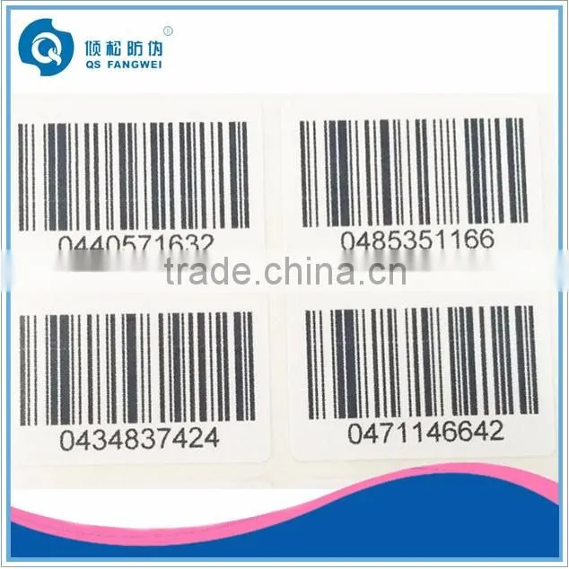 Barcode security tags, paper sticker barcode rolls, tamper proof barcode labels