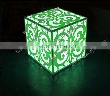 Shanghai new designed engraved wedding illuminated LED light Cube