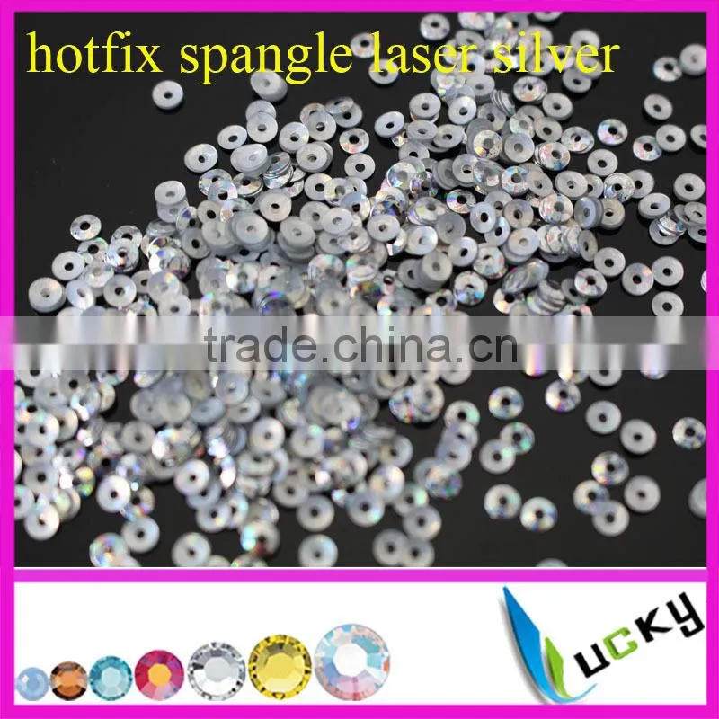 2014 NEW design fashion hot fix hologram spangle sequin gold 3mm middle hole