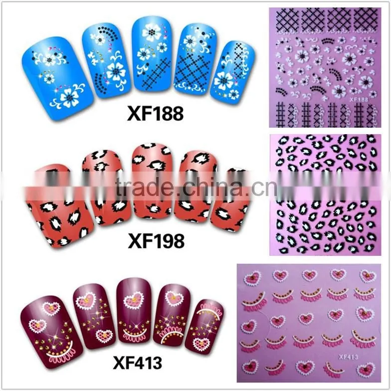 2016 wholesale water transfer french nail sticker nail art stickers water transfer art 3d nail sticker