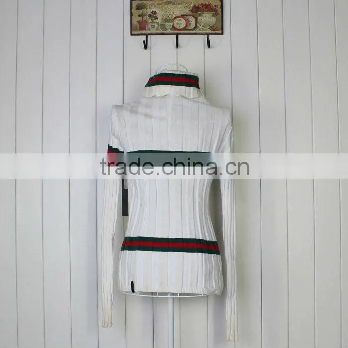 lady's stripes pullover knitted sweater