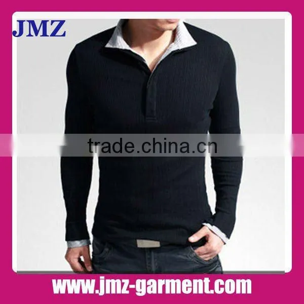 100% cotton long sleeve men's polo shirt