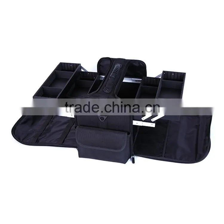 Best selling factory price multifunction travel cosmetic bag with multilayer drawers