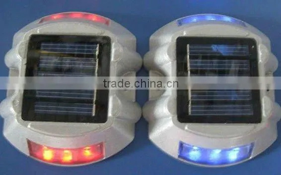 3pcs/side LED aluminium solar road stud;RED/YELLOW/BLUE/WHITE /GREEN color optional