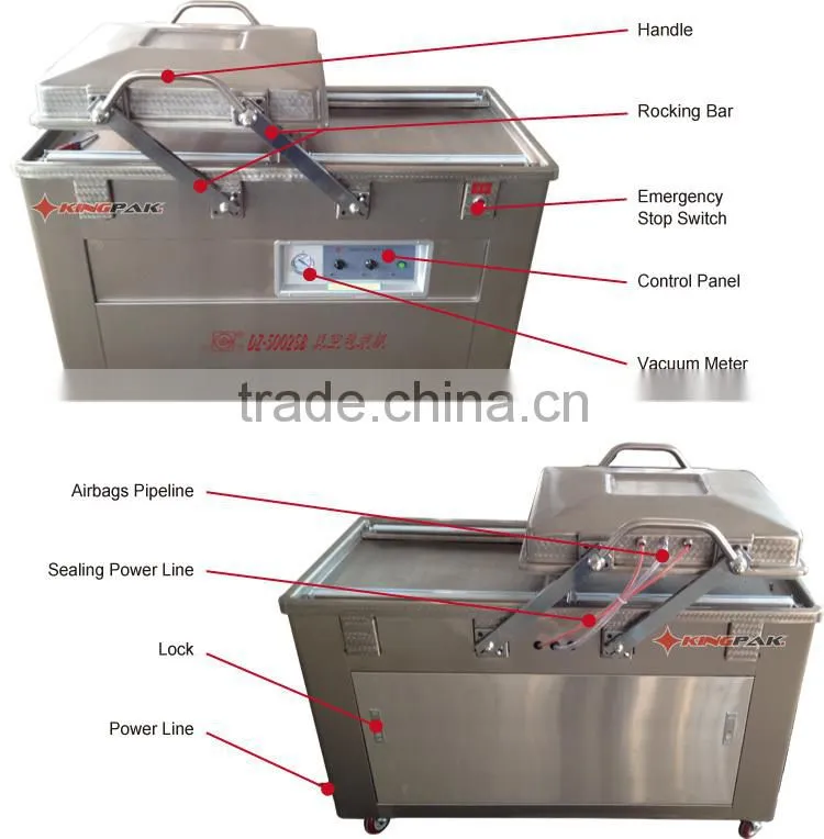 DZ500/2SBII Double Chamber Meat And Chicken Vacuum Packing Machine