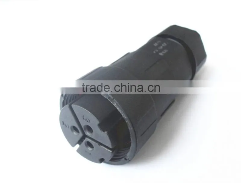 LLT 3 pin threaded lock rear panel mount waterproof screw connector