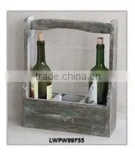 Luckywind distressed antique wine wooden baskets