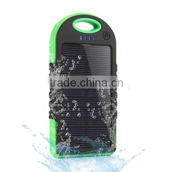 Dual USB Solor Charger 8000mAh Solar Power Bank Waterproof for iPhone for iPad for Android Phone