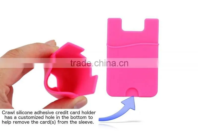 universal silicon card pouch for mobile phones