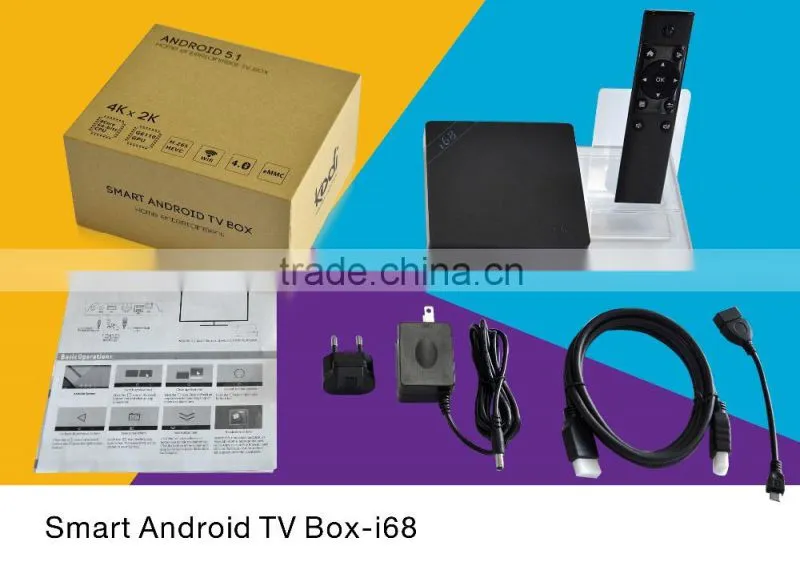 Android 5.1.1 tv box I68 TV BOX 8GB NAND FLASH RK3368 64bits Octa core Cor tex A53