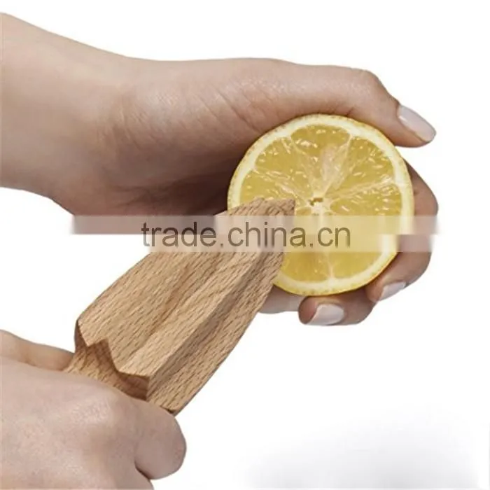 Factory customized unfinished wooden reamer,simple handy wooden lemon reamer