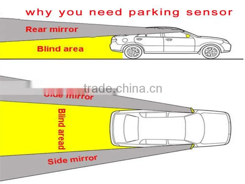 High quality back up led universal car parking sensor with 4 probes for car reversing