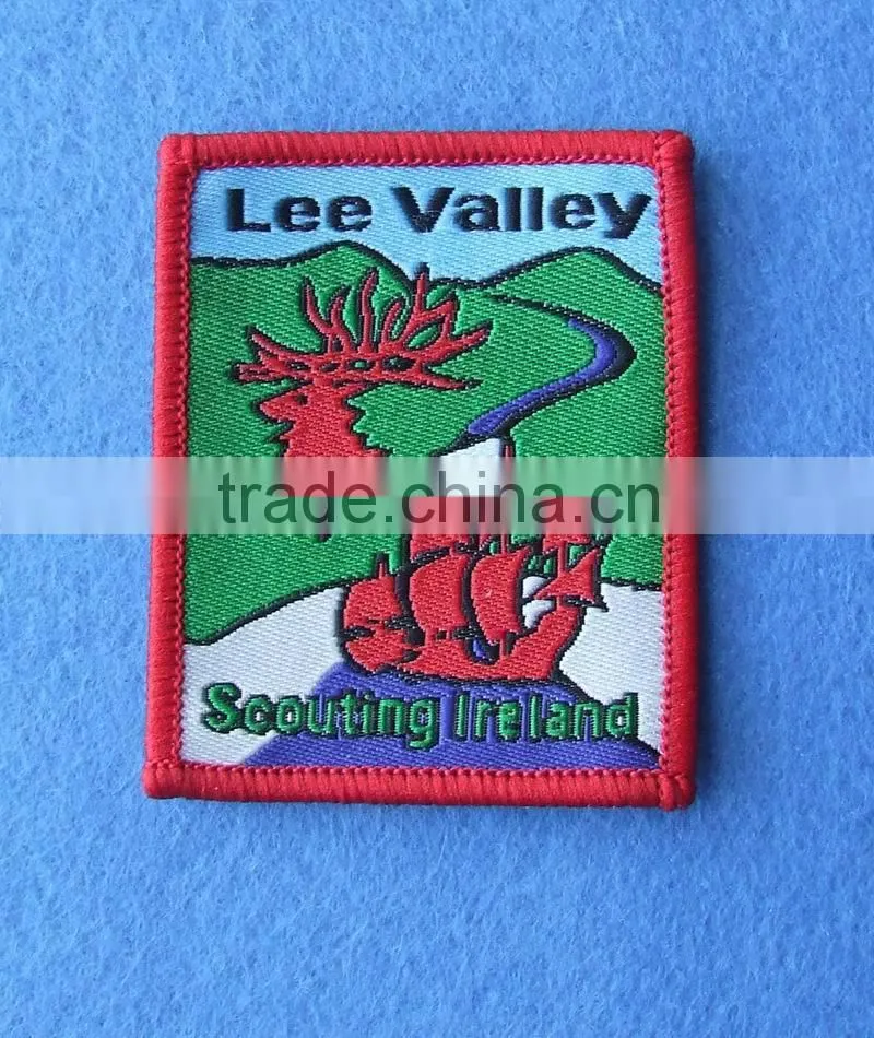China wholesale nice quality low MOQ customized woven patch for clothing