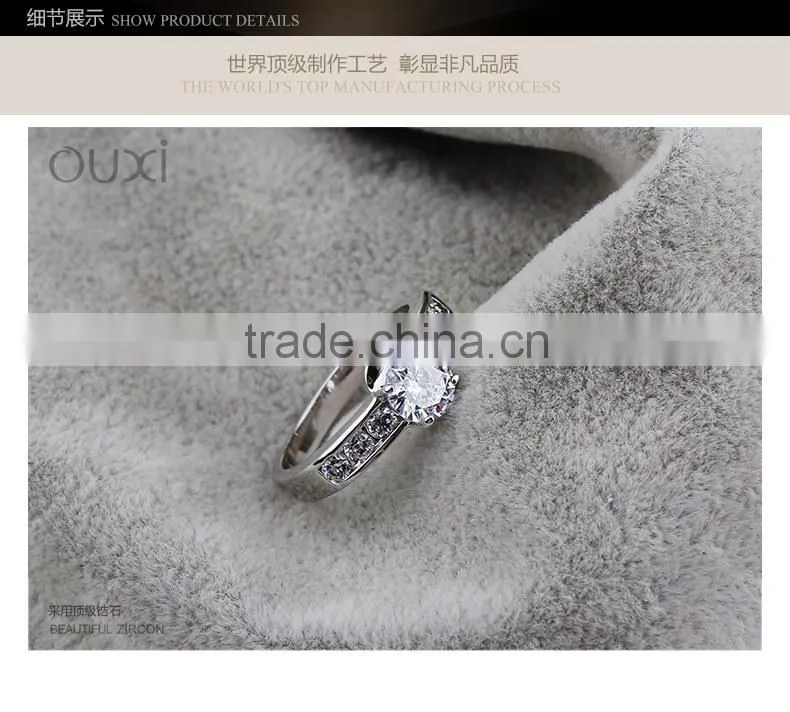 OUXI 925 sterling silver ring designs for girl with Austria Crystal 40141