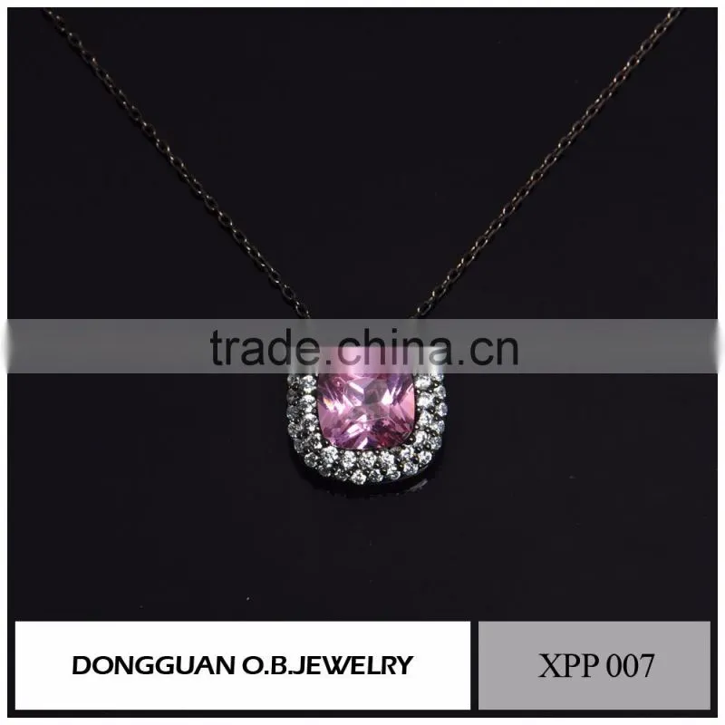 Girls Womens Silver Pendant Necklace With Crystal Pendant Design With Factory Price