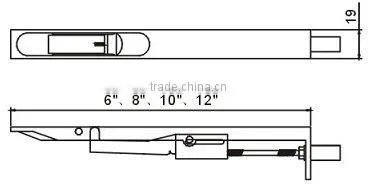 BA003 Zinc alloy door bolt Glowing Hardware