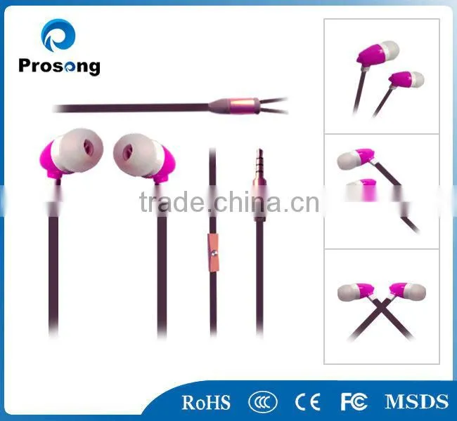 2014 new arrival good quality earphone Plastic earphone with mic